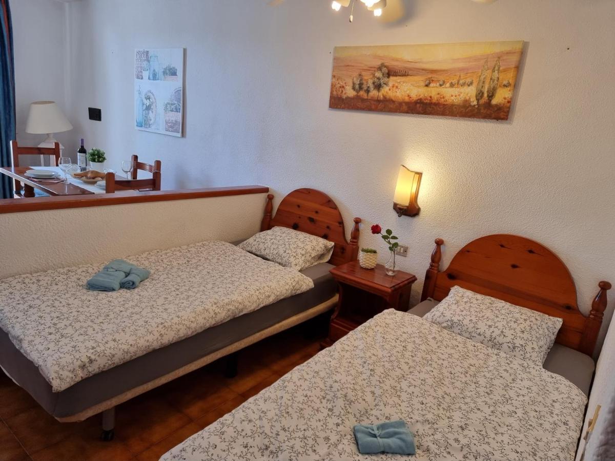 Studio Apartment No 1 Directly On The Beach And Sea, Terrace, Heated Pool, Wifi ปลายาเดลาสอเมริกาส ภายนอก รูปภาพ
